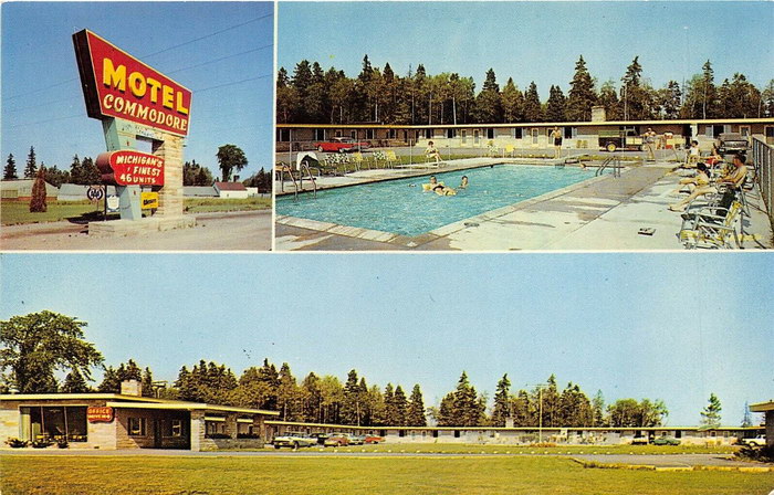 Sault Ste Marie Michigan 1964 Postcard Motel Commodore Room